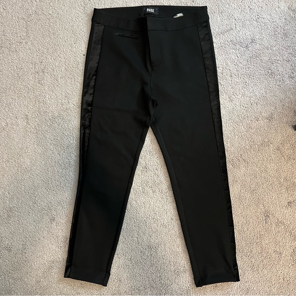 PAIGE Tereza Velvet Side Stripe Slim Pants - Picture 6 of 8